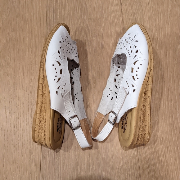 White Slingback Sandals - Picture 2 of 9